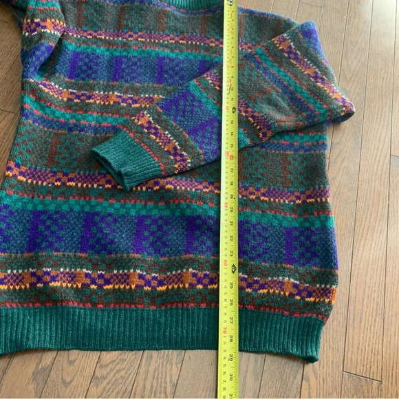 VINTAGE Benetton Made In Italy Multicoloured Shetland Wool Sweater Size Unknown - Picture 6 of 10